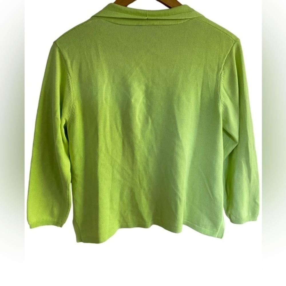 Sara Campbell women’s cashmere blend Draped Open Front Cardigan lime green small - Picture 3 of 6
